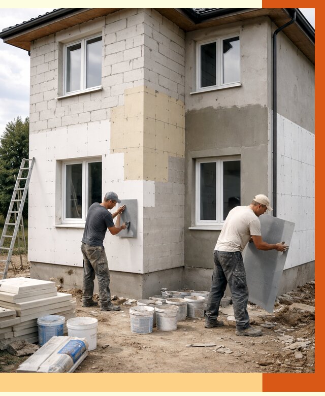 Утепление дома из газобетона в Боре от 4364 руб./м² — заказать у ТепломастерБор