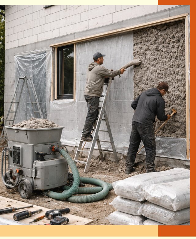 Утепление дома из газобетона эковатой в Боре от 4676 руб./м2 | ТепломастерБор